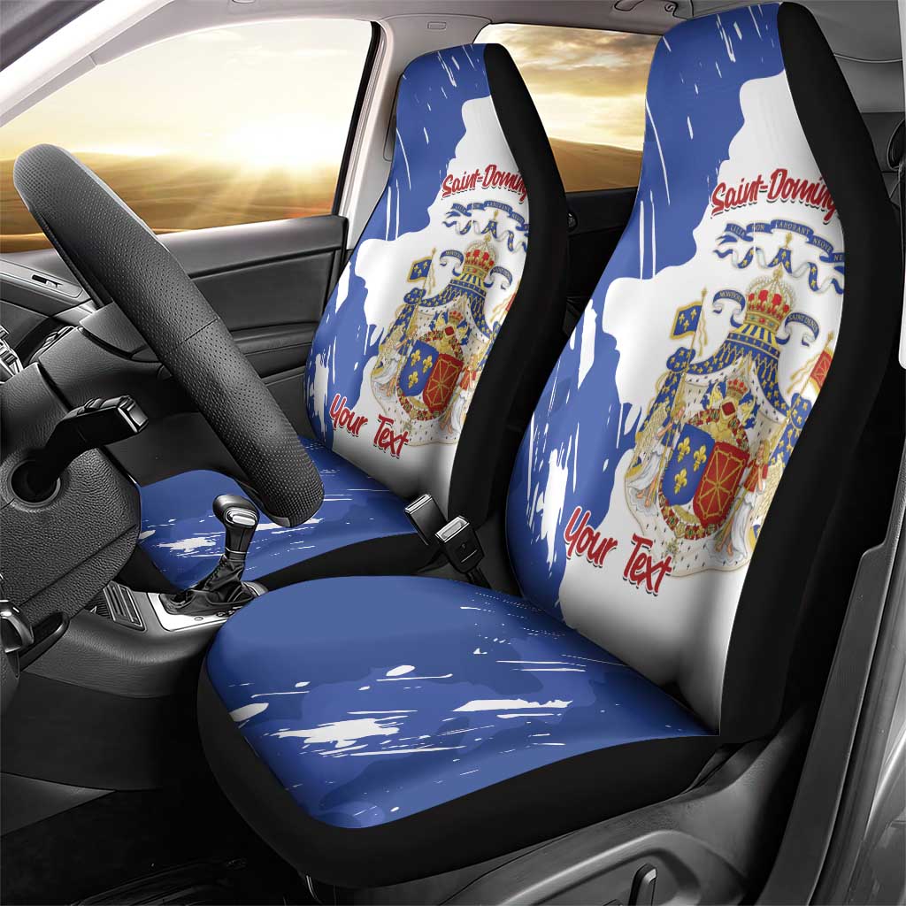 Personalised Saint-Domingue Car Seat Cover Coat Of Arms Grunge Style