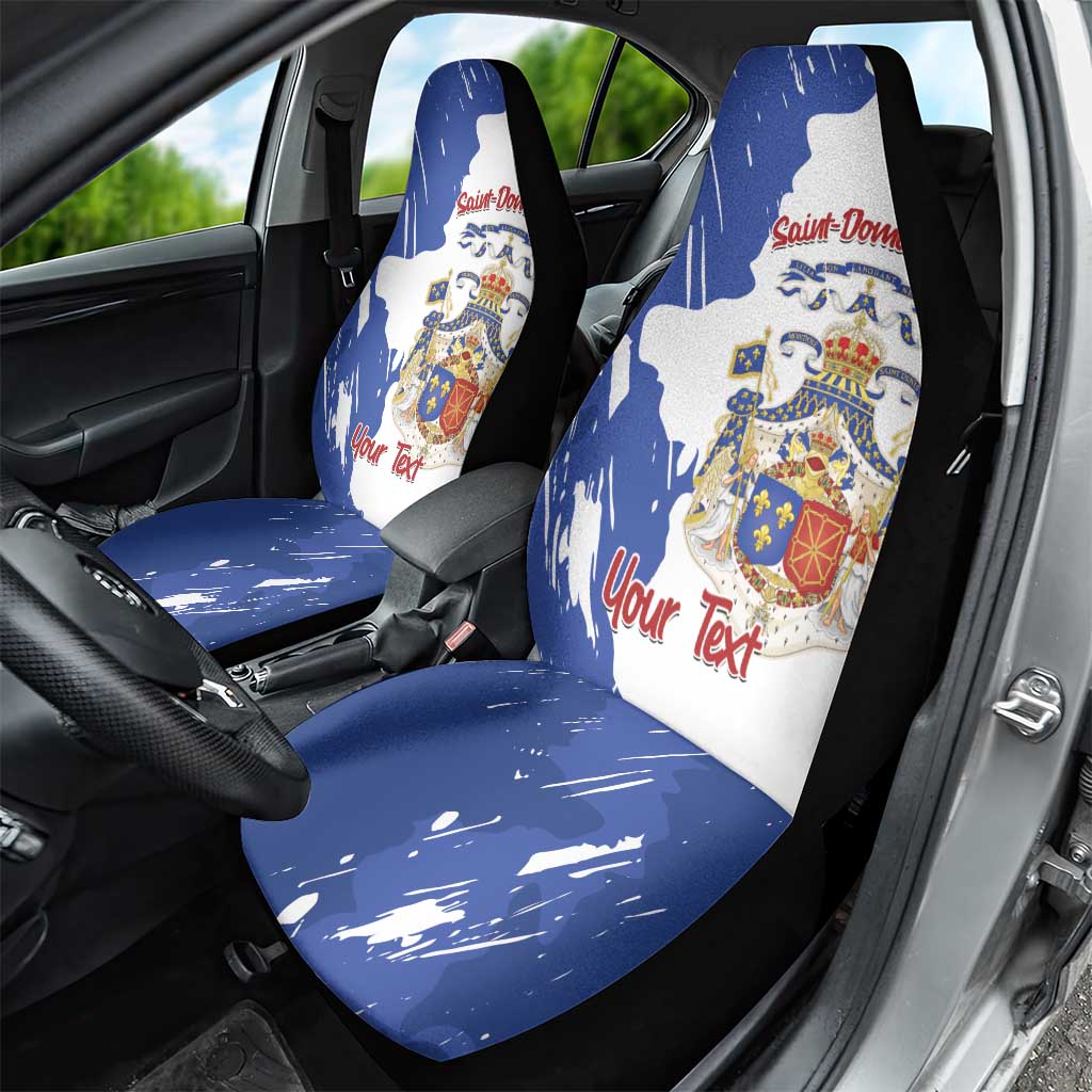 Personalised Saint-Domingue Car Seat Cover Coat Of Arms Grunge Style