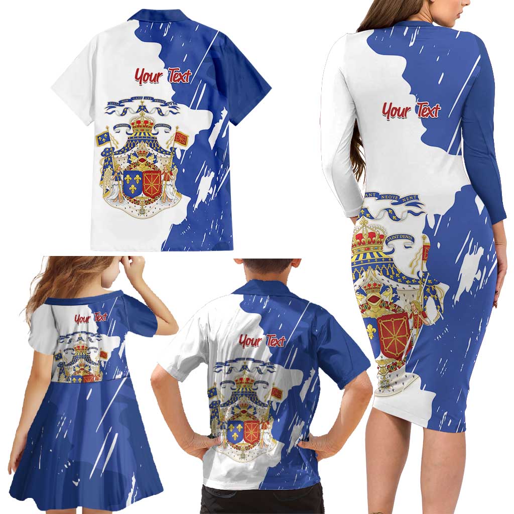 Personalised Saint-Domingue Family Matching Long Sleeve Bodycon Dress and Hawaiian Shirt Coat Of Arms Grunge Style
