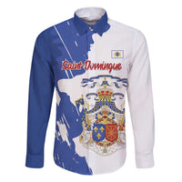 Personalised Saint-Domingue Family Matching Puletasi and Hawaiian Shirt Coat Of Arms Grunge Style