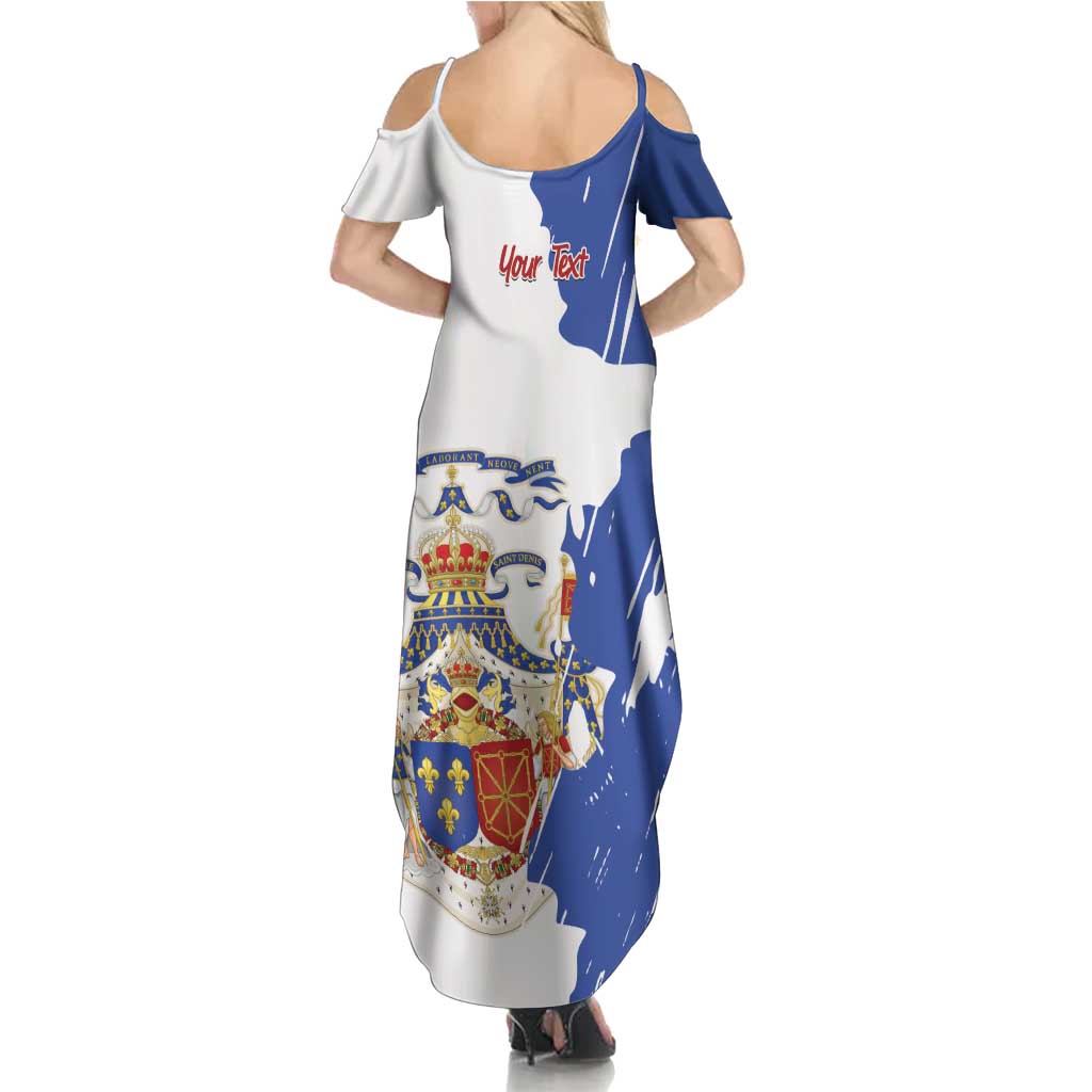 Personalised Saint-Domingue Family Matching Summer Maxi Dress and Hawaiian Shirt Coat Of Arms Grunge Style