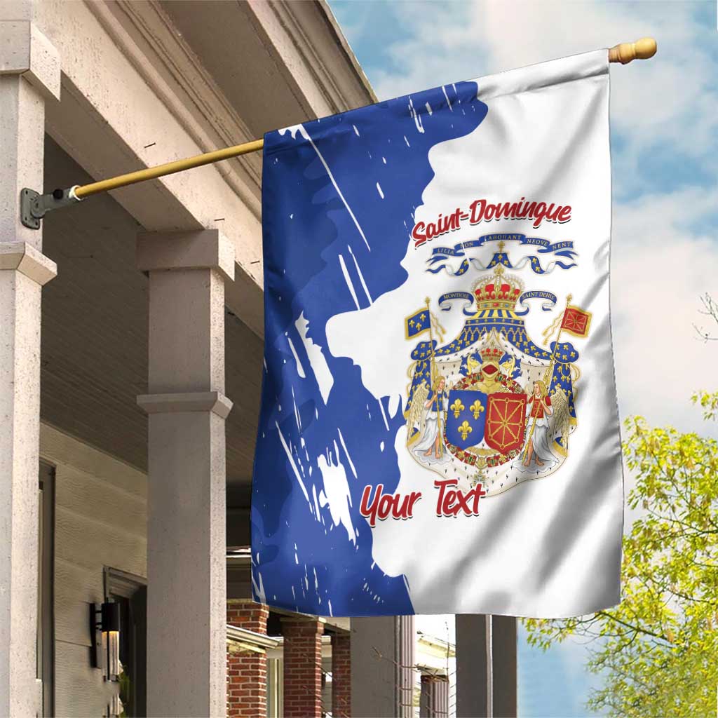 Personalised Saint-Domingue Garden Flag Coat Of Arms Grunge Style