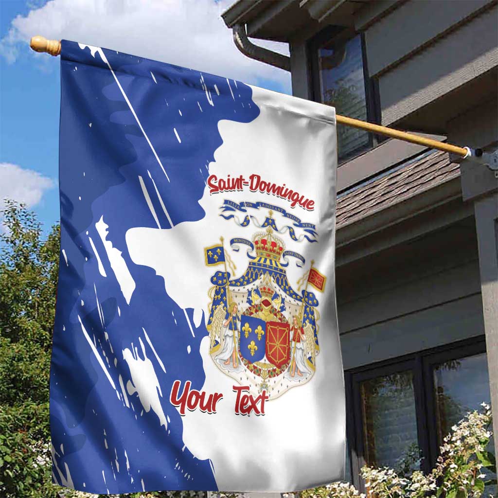 Personalised Saint-Domingue Garden Flag Coat Of Arms Grunge Style