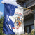 Personalised Saint-Domingue Garden Flag Coat Of Arms Grunge Style