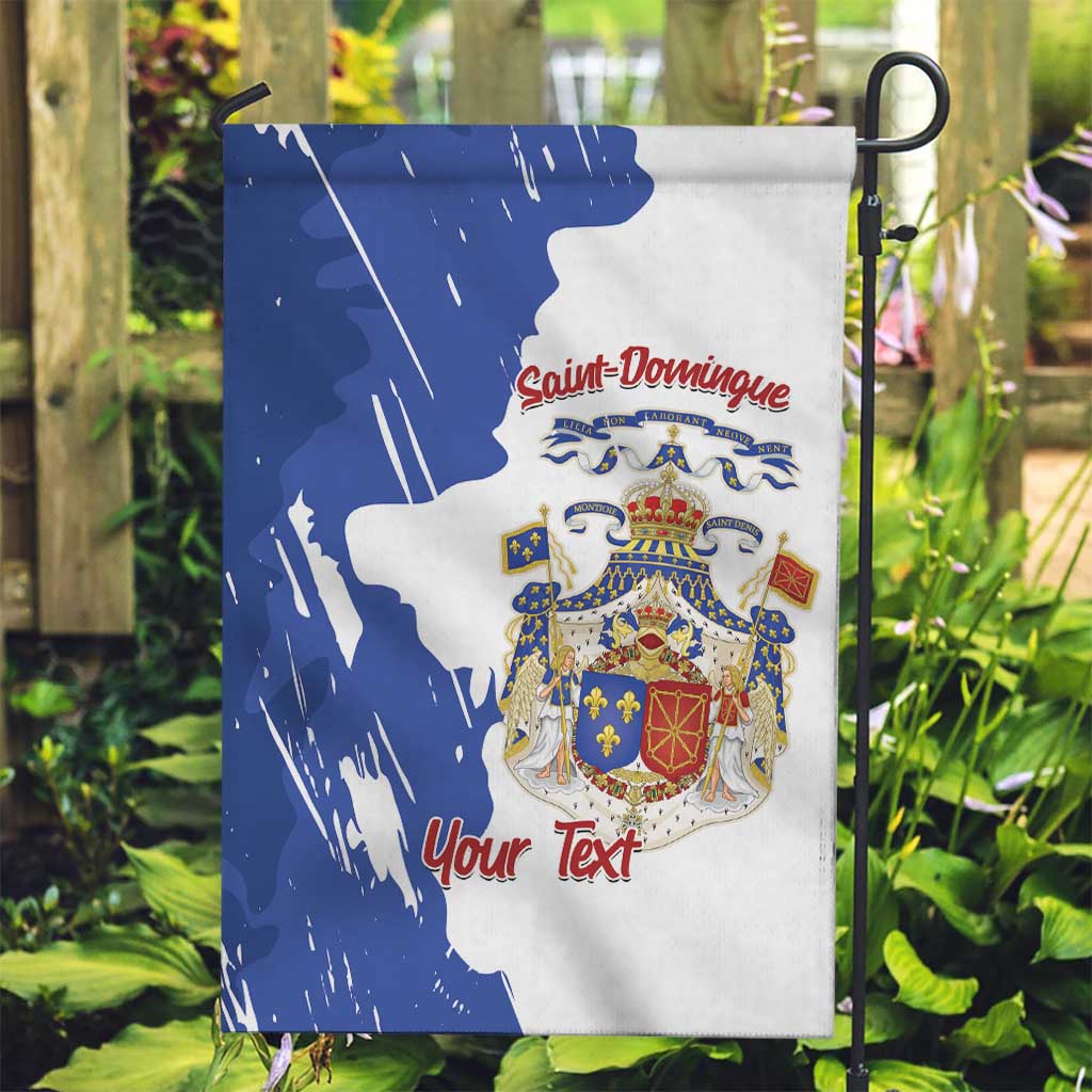 Personalised Saint-Domingue Garden Flag Coat Of Arms Grunge Style