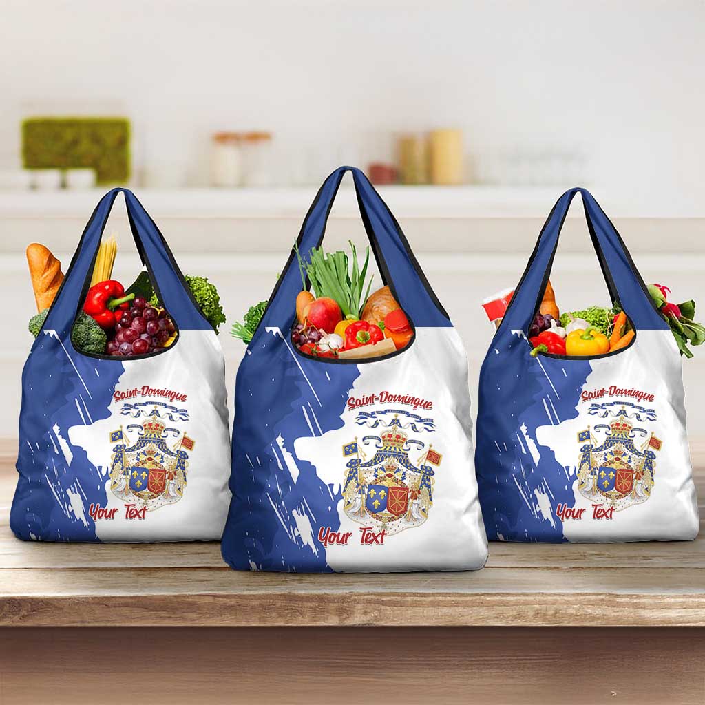 Personalised Saint-Domingue Grocery Bag Coat Of Arms Grunge Style