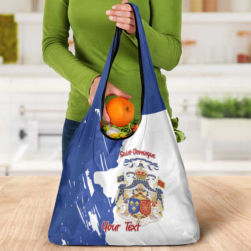 Personalised Saint-Domingue Grocery Bag Coat Of Arms Grunge Style