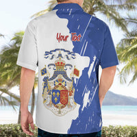 Personalised Saint-Domingue Hawaiian Shirt Coat Of Arms Grunge Style