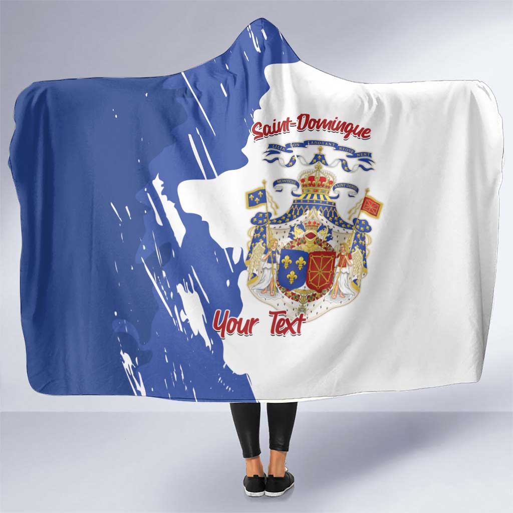Personalised Saint-Domingue Hooded Blanket Coat Of Arms Grunge Style
