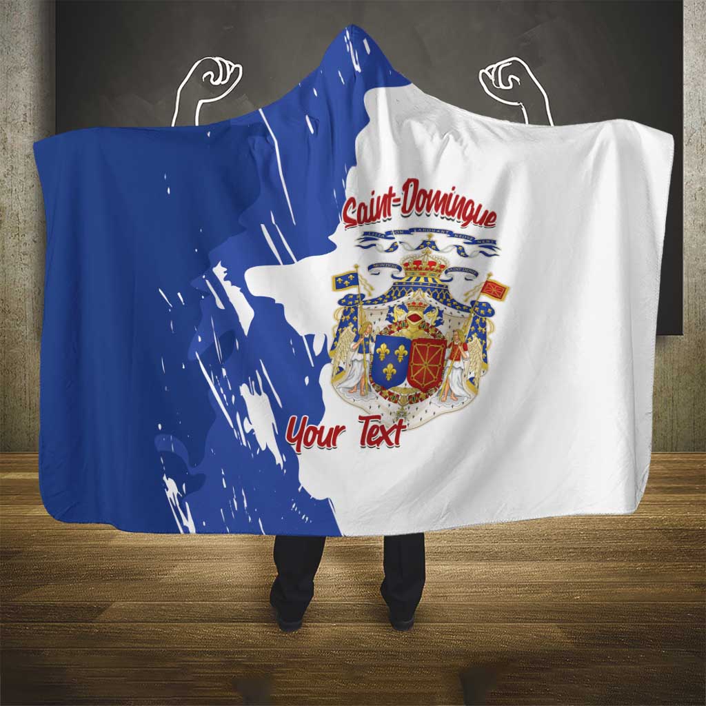 Personalised Saint-Domingue Hooded Blanket Coat Of Arms Grunge Style