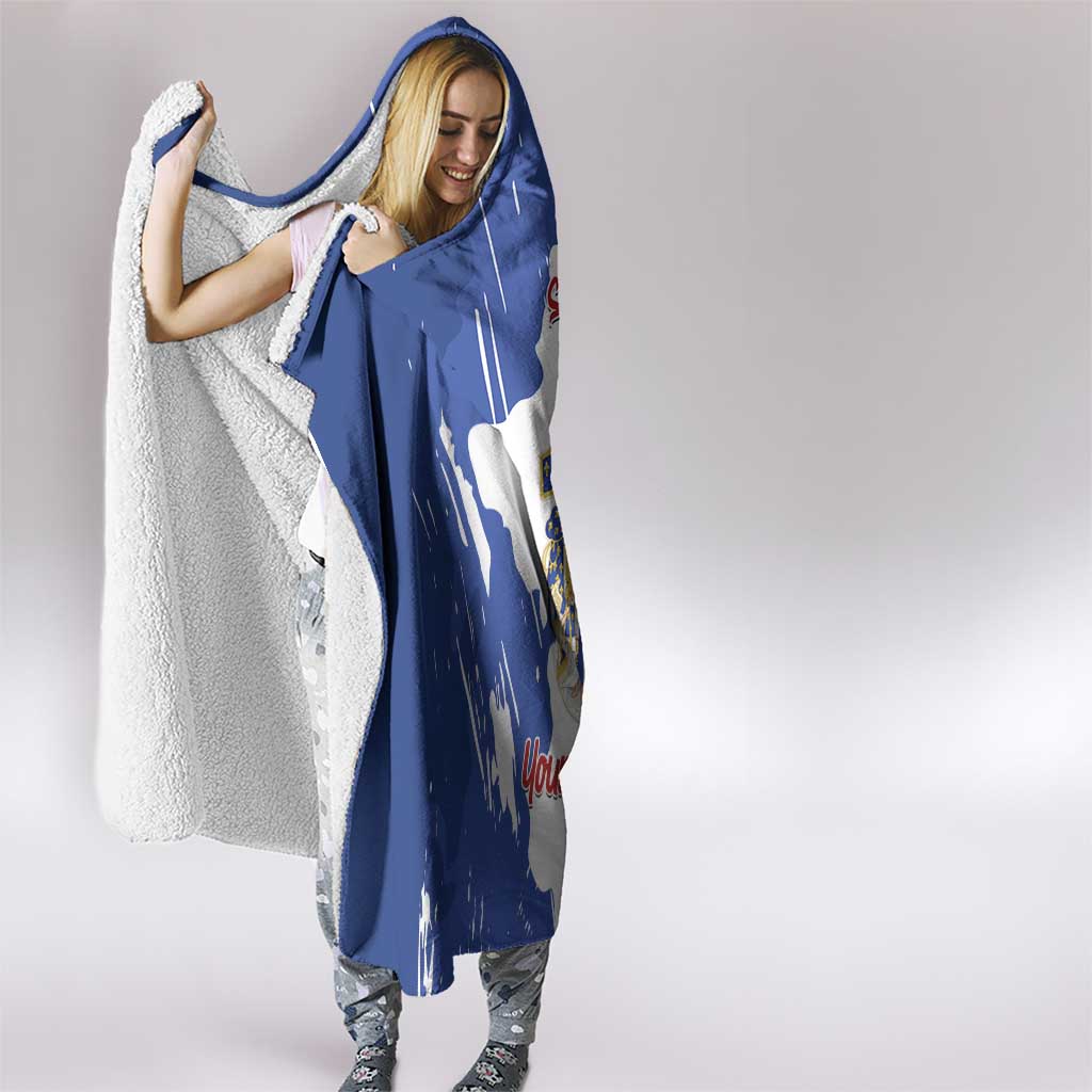 Personalised Saint-Domingue Hooded Blanket Coat Of Arms Grunge Style