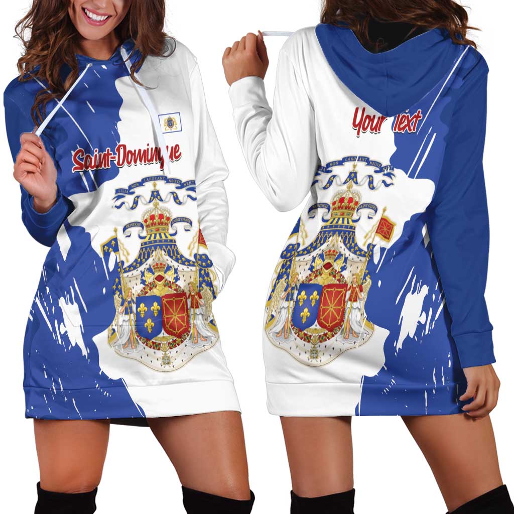 Personalised Saint-Domingue Hoodie Dress Coat Of Arms Grunge Style