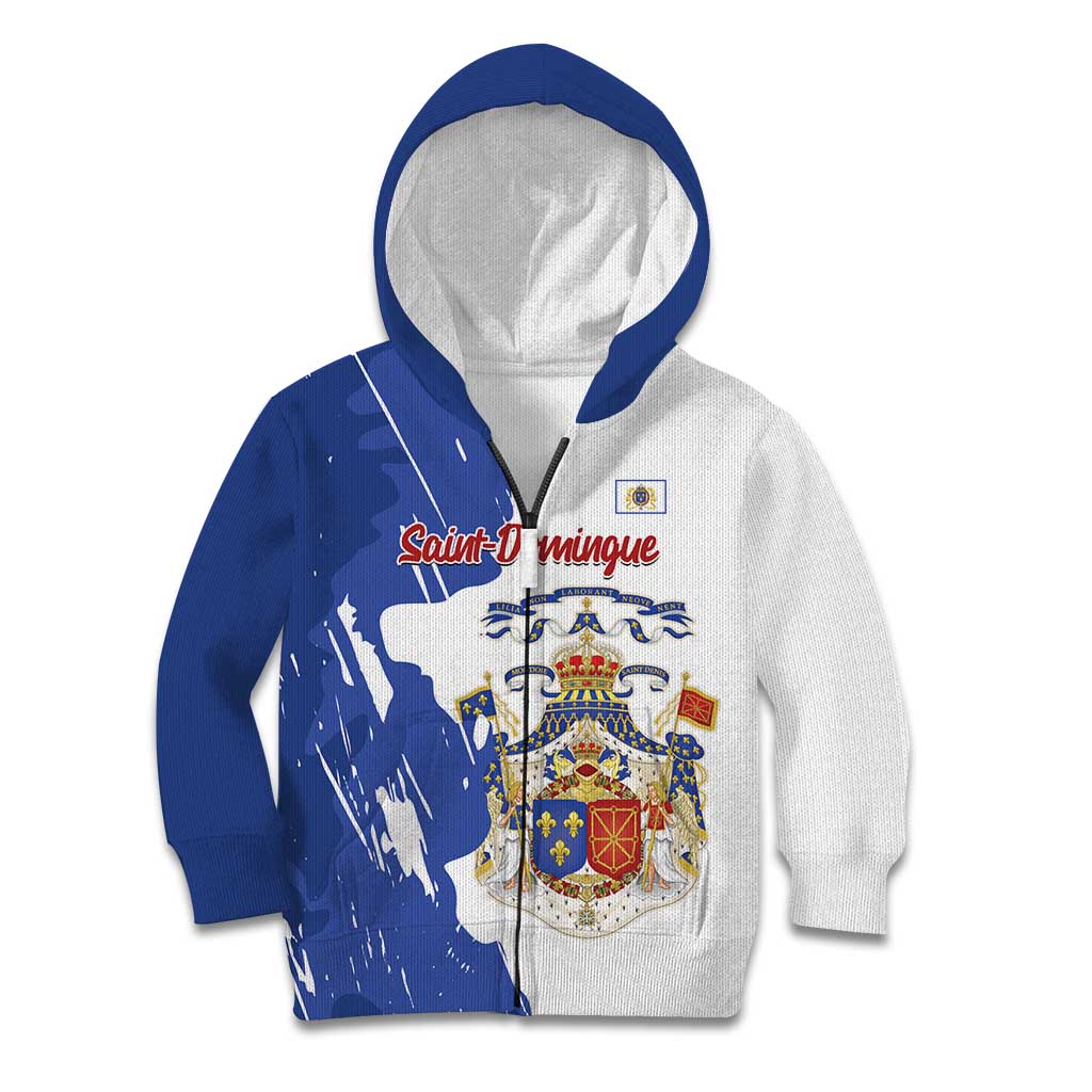 Personalised Saint-Domingue Kid Hoodie Coat Of Arms Grunge Style