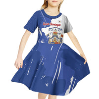 Personalised Saint-Domingue Kid Short Sleeve Dress Coat Of Arms Grunge Style
