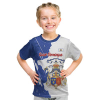 Personalised Saint-Domingue Kid T Shirt Coat Of Arms Grunge Style
