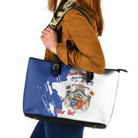 Personalised Saint-Domingue Leather Tote Bag Coat Of Arms Grunge Style