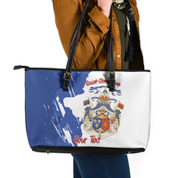 Personalised Saint-Domingue Leather Tote Bag Coat Of Arms Grunge Style