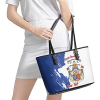 Personalised Saint-Domingue Leather Tote Bag Coat Of Arms Grunge Style