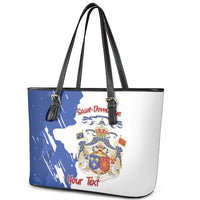 Personalised Saint-Domingue Leather Tote Bag Coat Of Arms Grunge Style