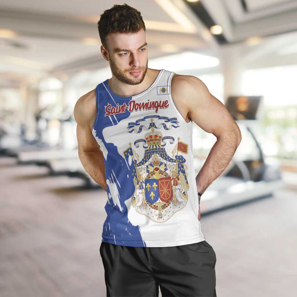 Personalised Saint-Domingue Men Tank Top Coat Of Arms Grunge Style
