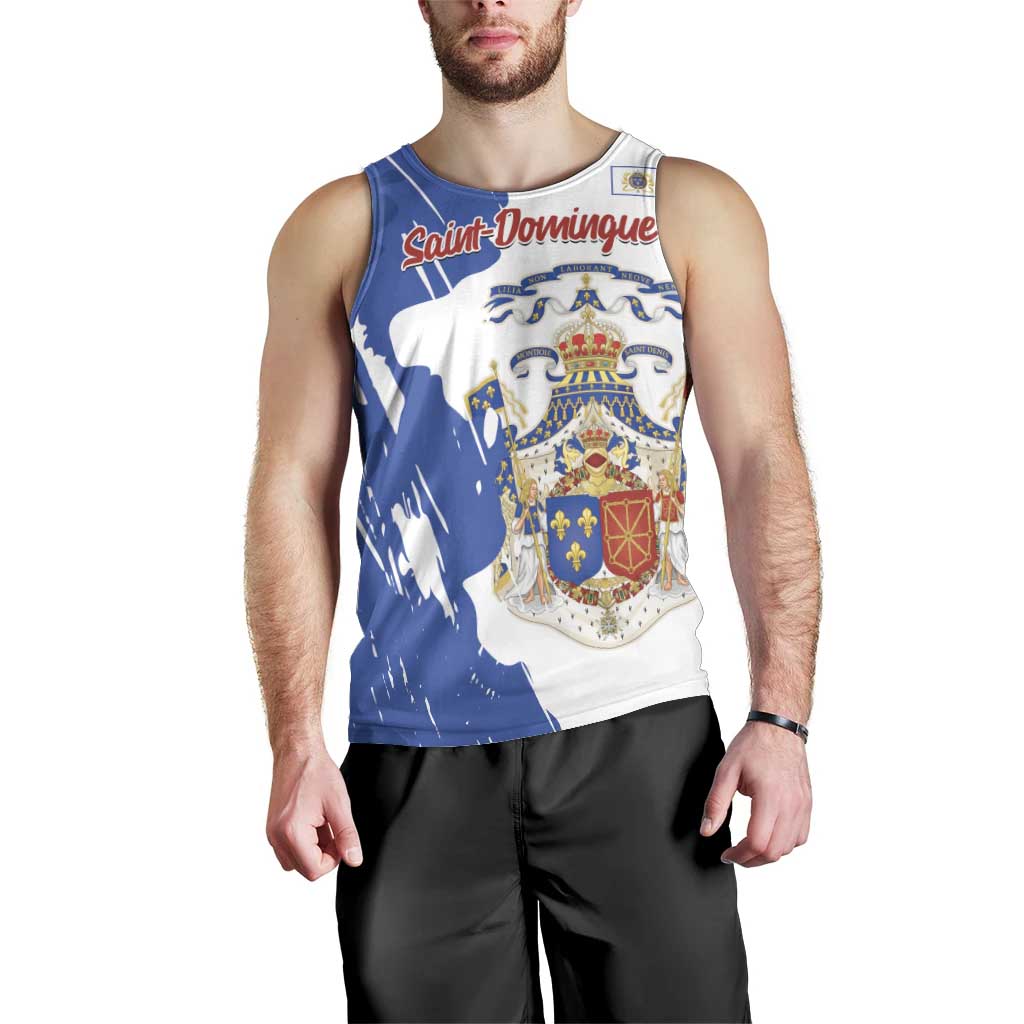 Personalised Saint-Domingue Men Tank Top Coat Of Arms Grunge Style