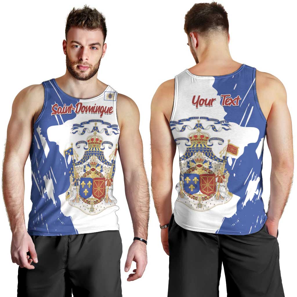 Personalised Saint-Domingue Men Tank Top Coat Of Arms Grunge Style