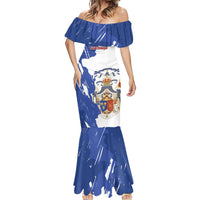Personalised Saint-Domingue Mermaid Dress Coat Of Arms Grunge Style