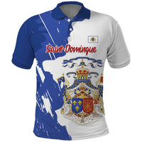 Personalised Saint-Domingue Polo Shirt Coat Of Arms Grunge Style