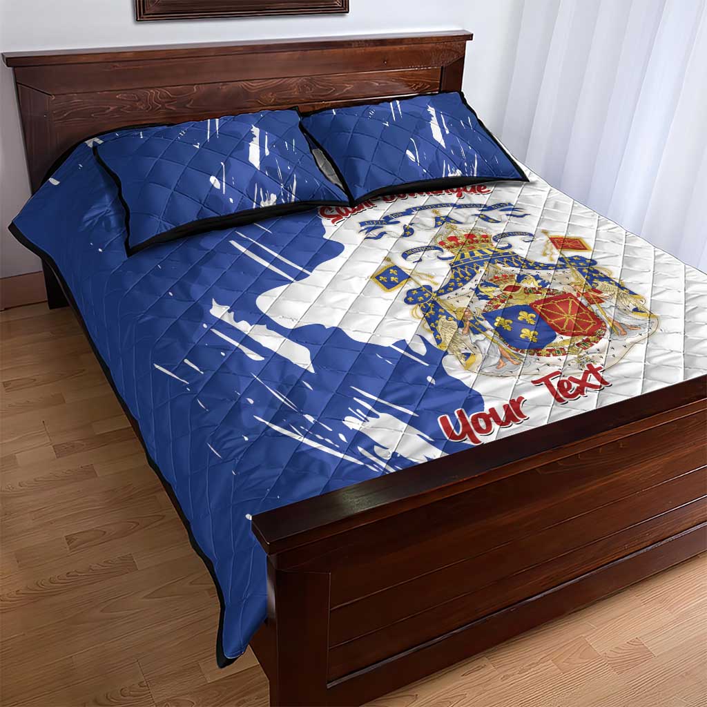 Personalised Saint-Domingue Quilt Bed Set Coat Of Arms Grunge Style