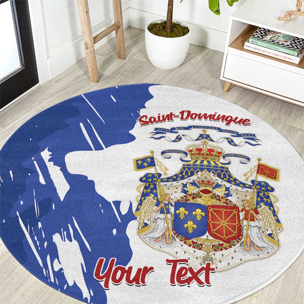 Personalised Saint-Domingue Round Carpet Coat Of Arms Grunge Style