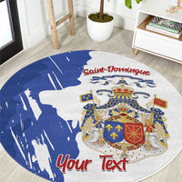 Personalised Saint-Domingue Round Carpet Coat Of Arms Grunge Style