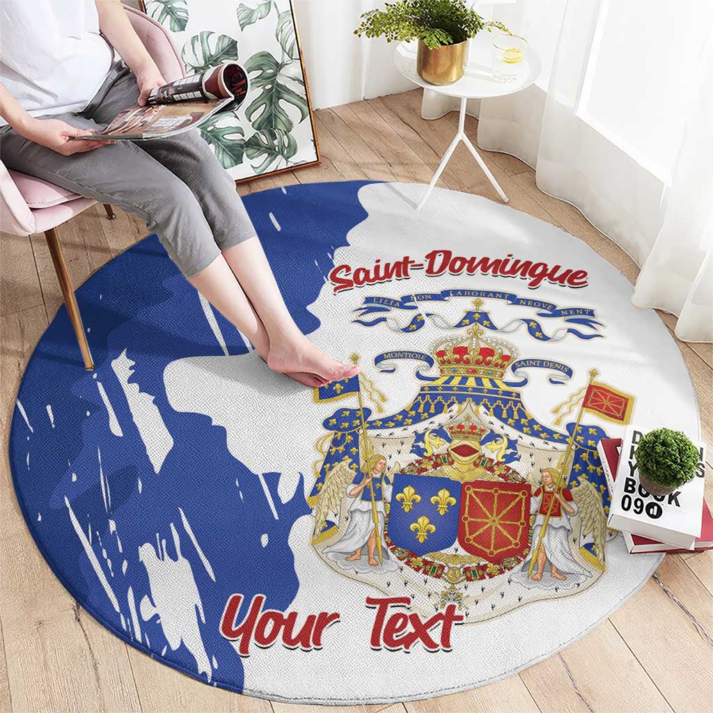 Personalised Saint-Domingue Round Carpet Coat Of Arms Grunge Style
