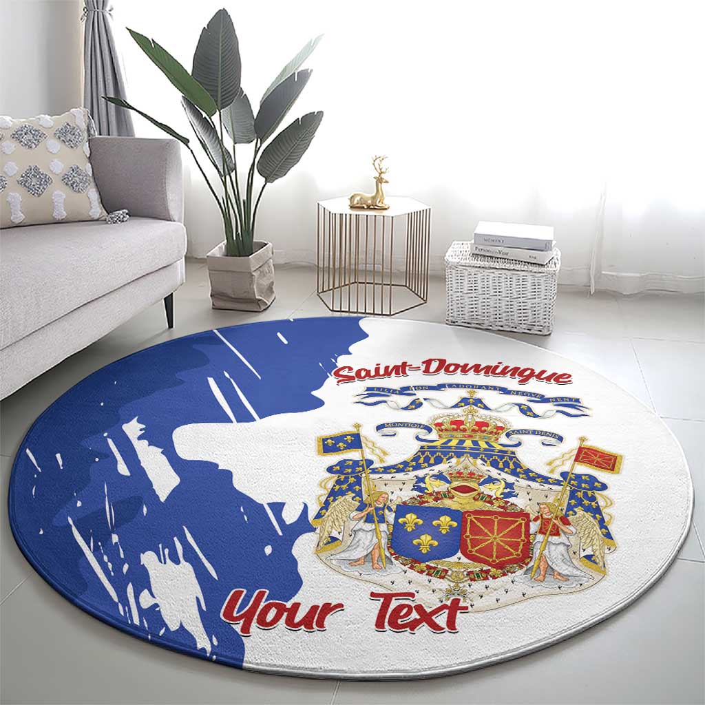Personalised Saint-Domingue Round Carpet Coat Of Arms Grunge Style