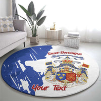 Personalised Saint-Domingue Round Carpet Coat Of Arms Grunge Style
