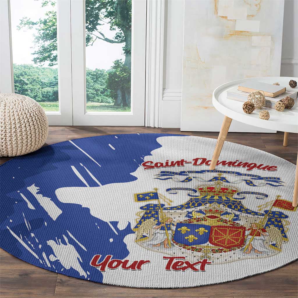 Personalised Saint-Domingue Round Carpet Coat Of Arms Grunge Style