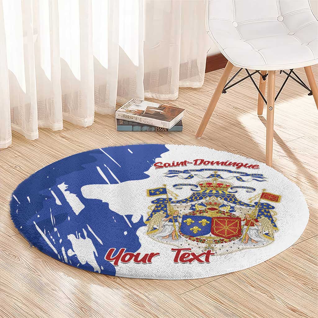 Personalised Saint-Domingue Round Carpet Coat Of Arms Grunge Style