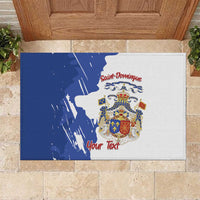 Personalised Saint-Domingue Rubber Doormat Coat Of Arms Grunge Style