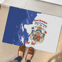 Personalised Saint-Domingue Rubber Doormat Coat Of Arms Grunge Style