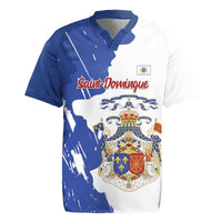 Personalised Saint-Domingue Rugby Jersey Coat Of Arms Grunge Style