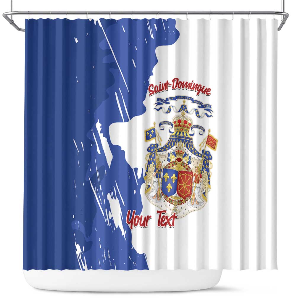 Personalised Saint-Domingue Shower Curtain Coat Of Arms Grunge Style