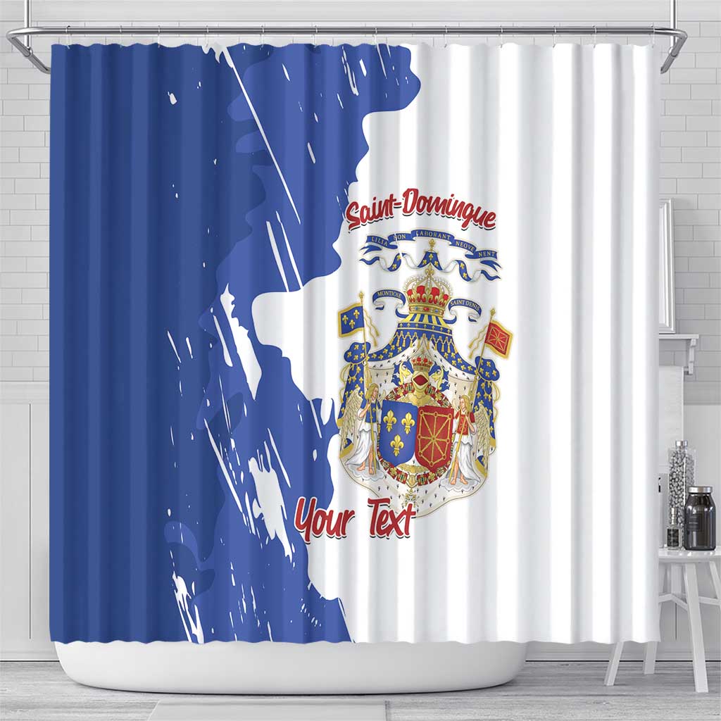 Personalised Saint-Domingue Shower Curtain Coat Of Arms Grunge Style