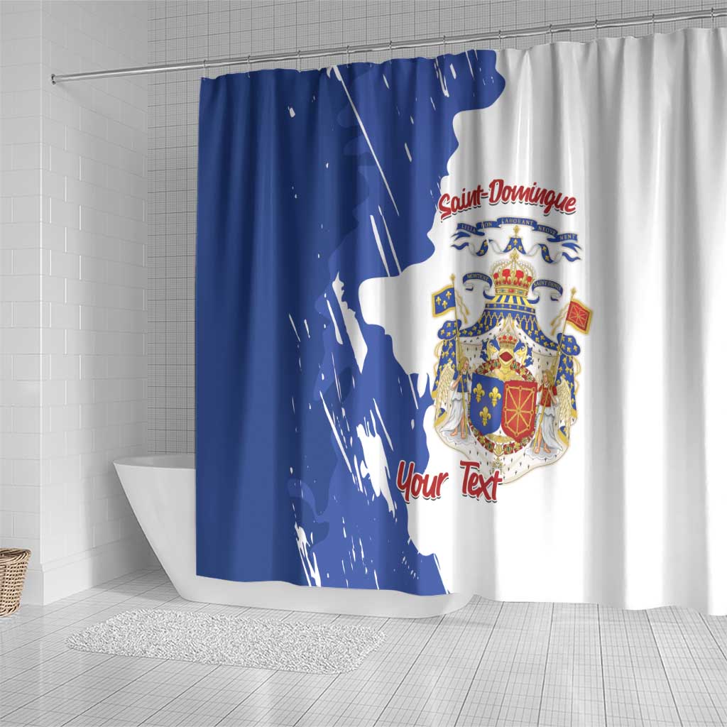 Personalised Saint-Domingue Shower Curtain Coat Of Arms Grunge Style