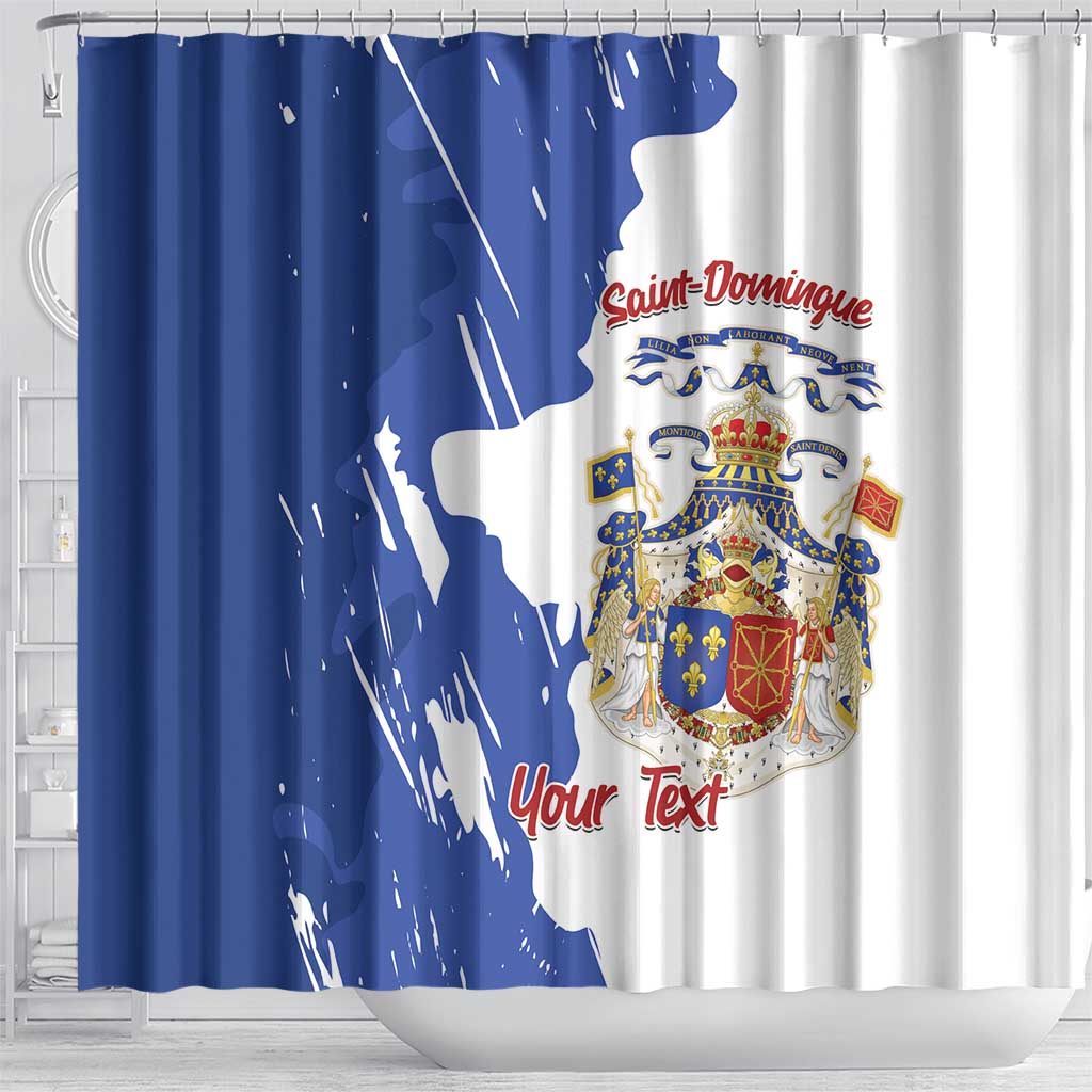Personalised Saint-Domingue Shower Curtain Coat Of Arms Grunge Style