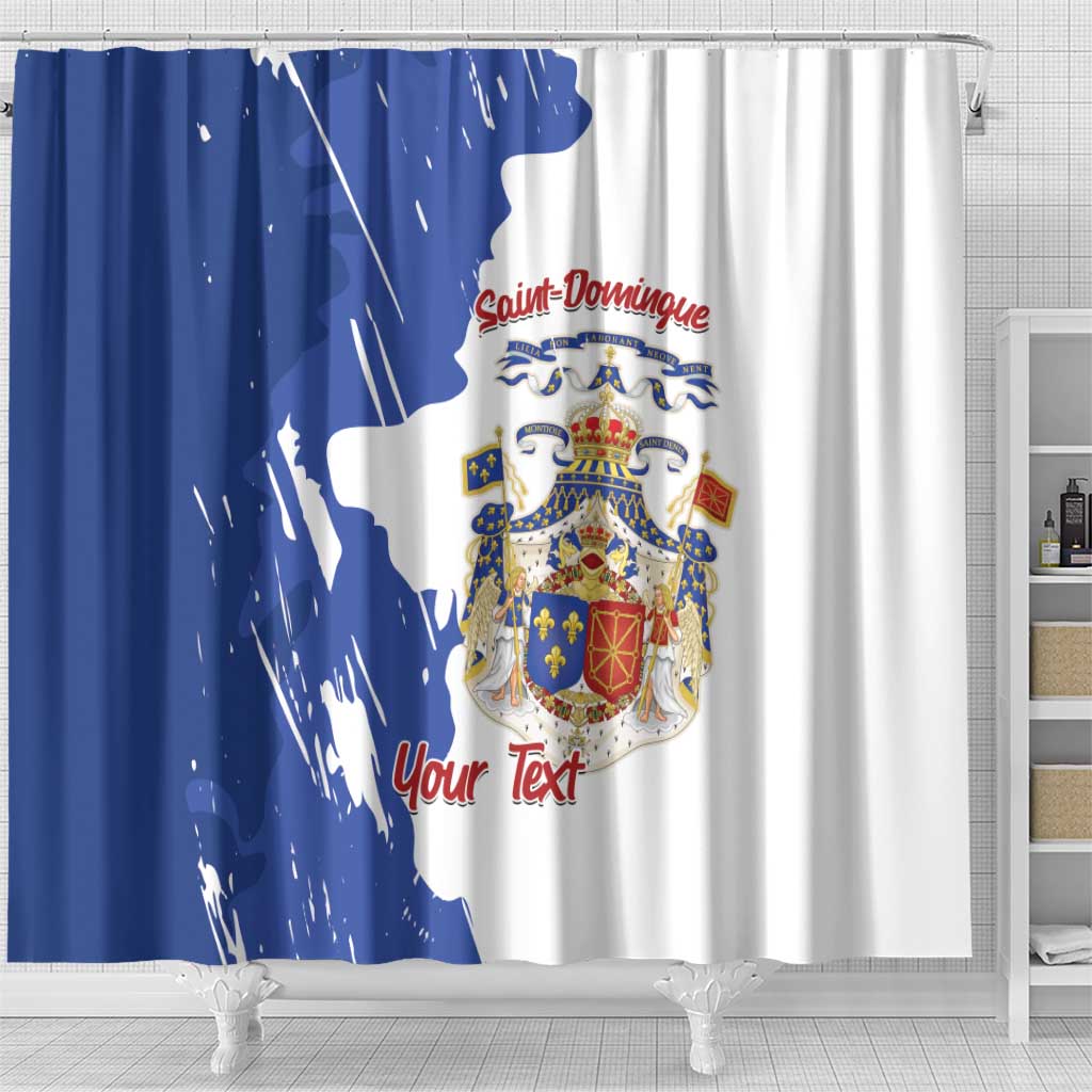 Personalised Saint-Domingue Shower Curtain Coat Of Arms Grunge Style