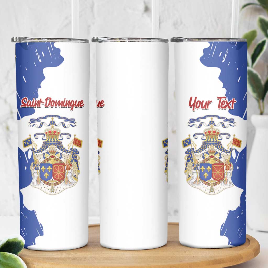 Personalised Saint-Domingue Skinny Tumbler Coat Of Arms Grunge Style