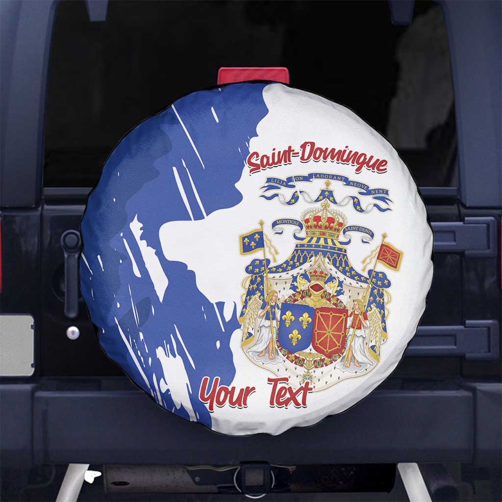 Personalised Saint-Domingue Spare Tire Cover Coat Of Arms Grunge Style