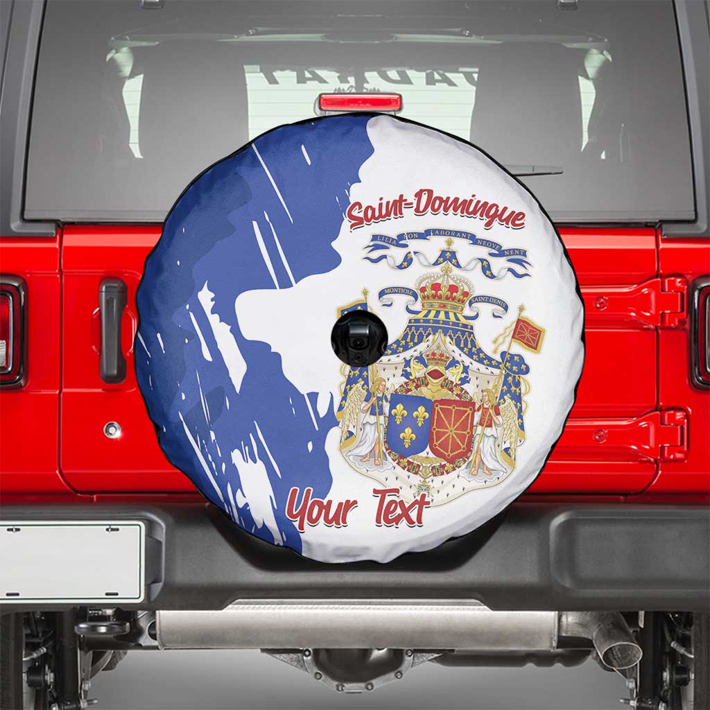 Personalised Saint-Domingue Spare Tire Cover Coat Of Arms Grunge Style
