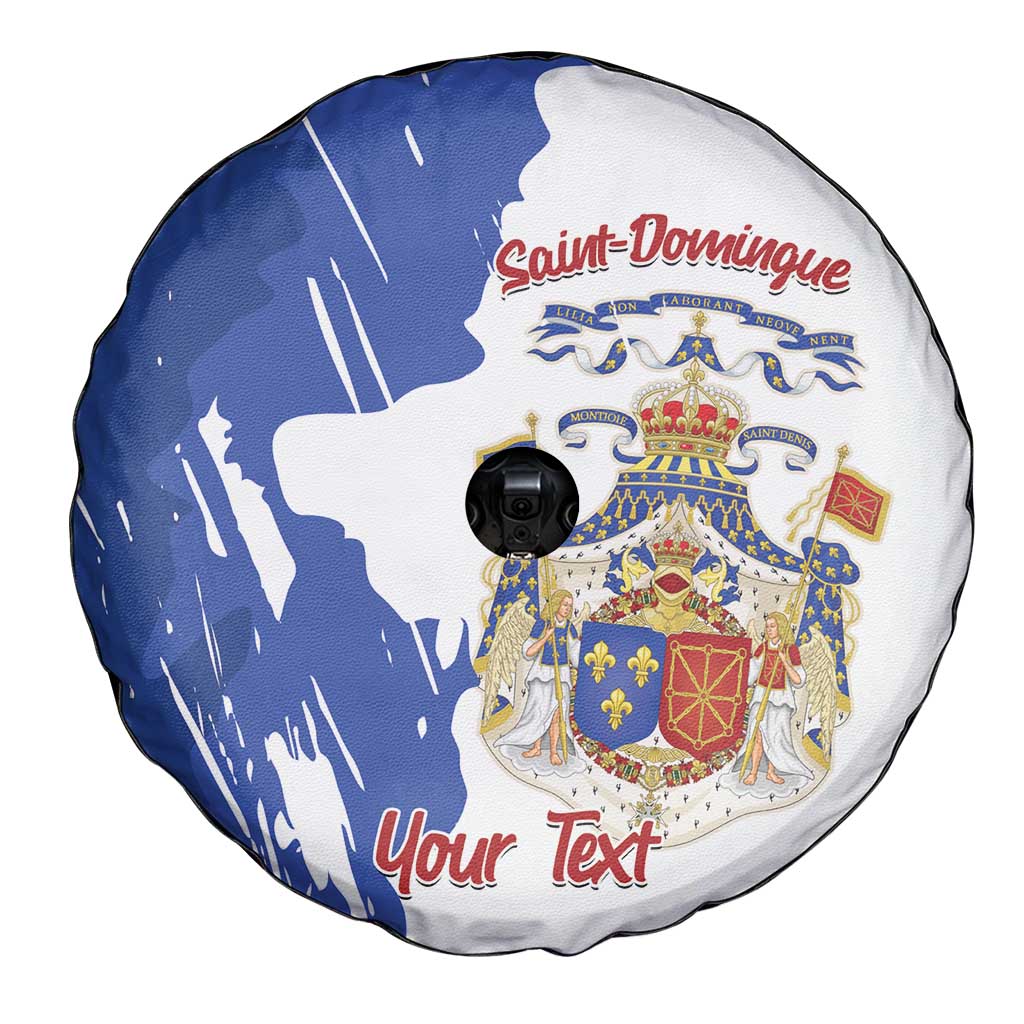 Personalised Saint-Domingue Spare Tire Cover Coat Of Arms Grunge Style
