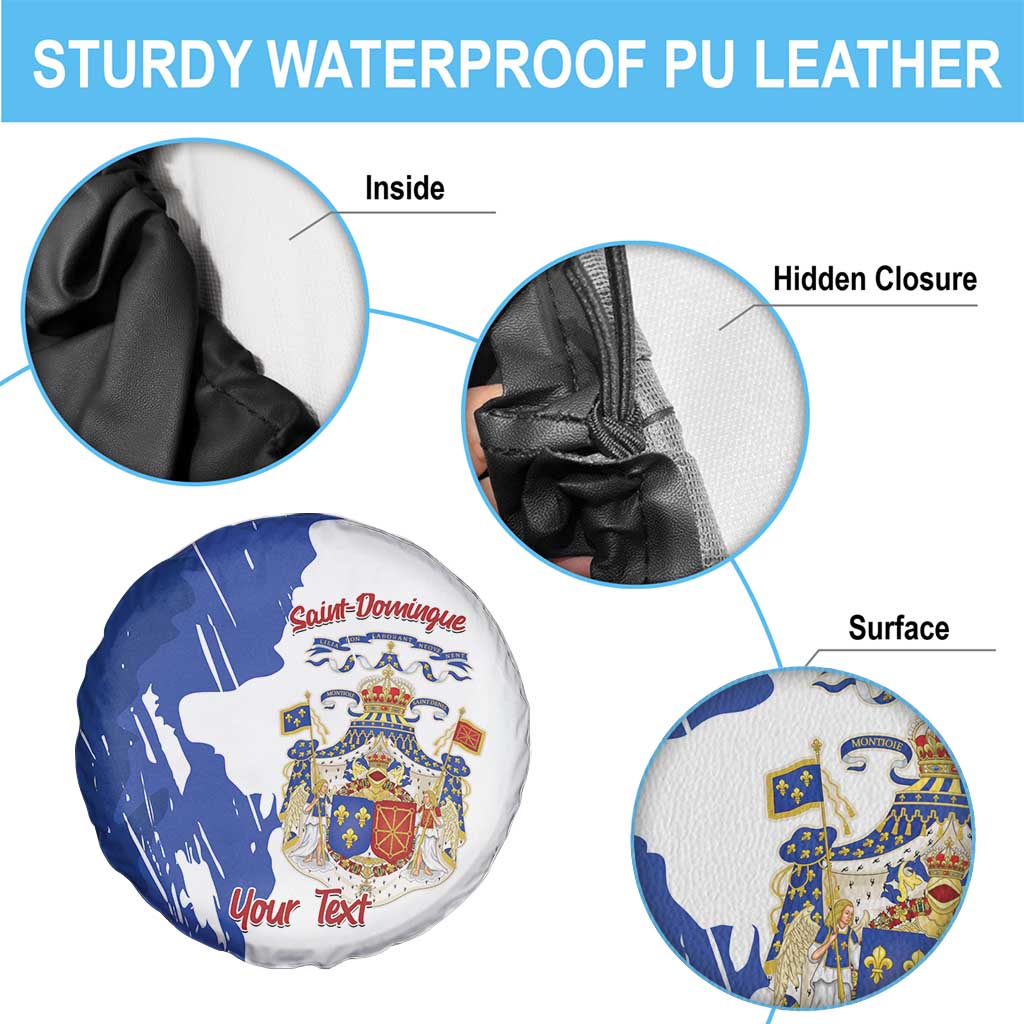 Personalised Saint-Domingue Spare Tire Cover Coat Of Arms Grunge Style