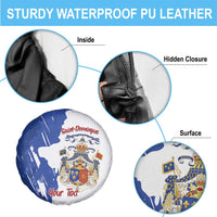 Personalised Saint-Domingue Spare Tire Cover Coat Of Arms Grunge Style